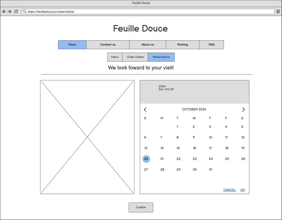 Feuille Douce - Reservation